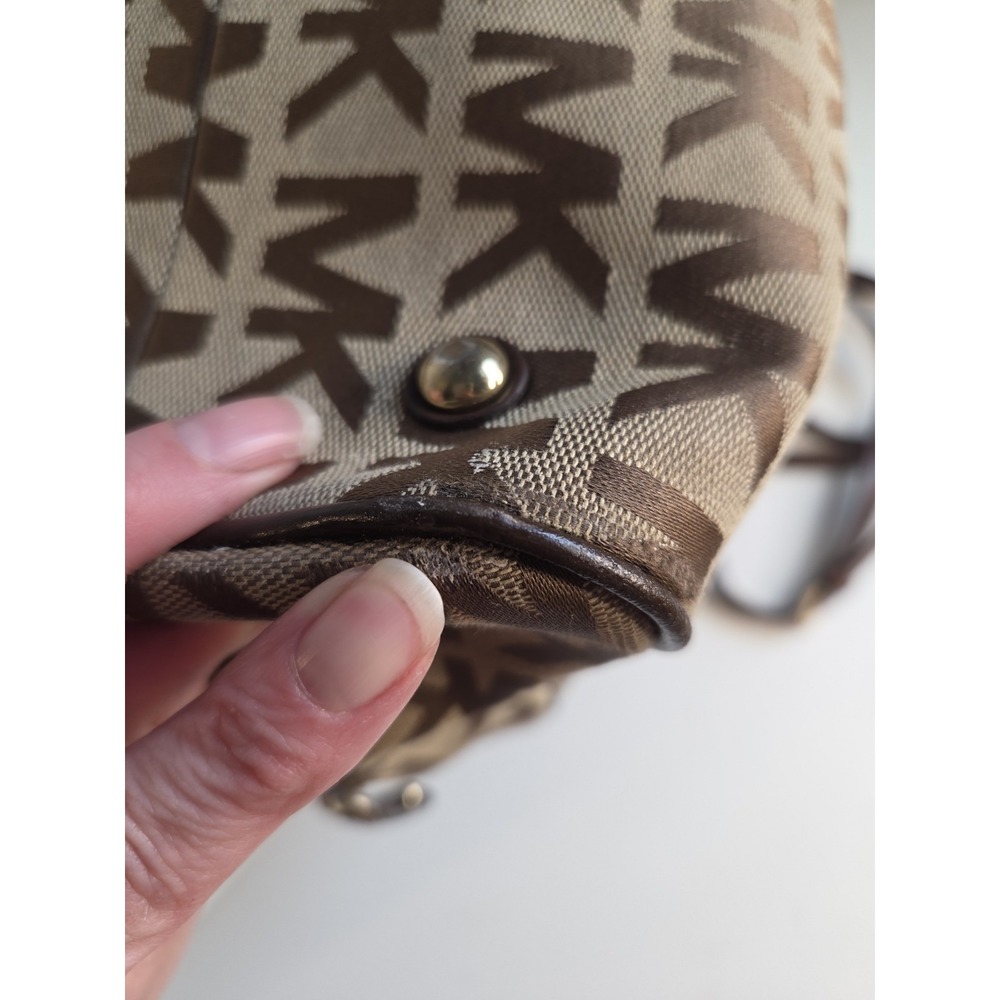 Michael Kors MK Signature Large Satchel Bag MK Sig Jacquard Crossbody Leather‎ - Picture 5 of 9